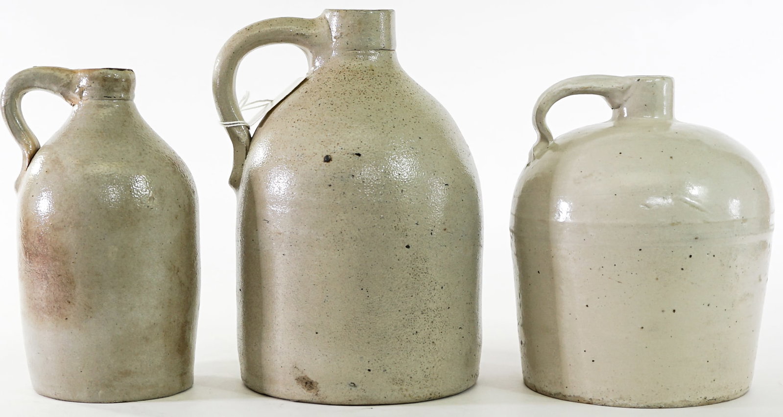Antique (3) Stoneware Jugs 7.5 - 9.25 Tall (1 of 4)