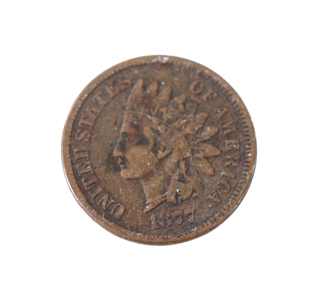 1877 U.S. Indian Head Penny: Lot measures 2 x 2 x .125 inches for shipping purposes only. The absence of a condition report does not imply that the lot is in perfect condition or completely free from wear and tear,