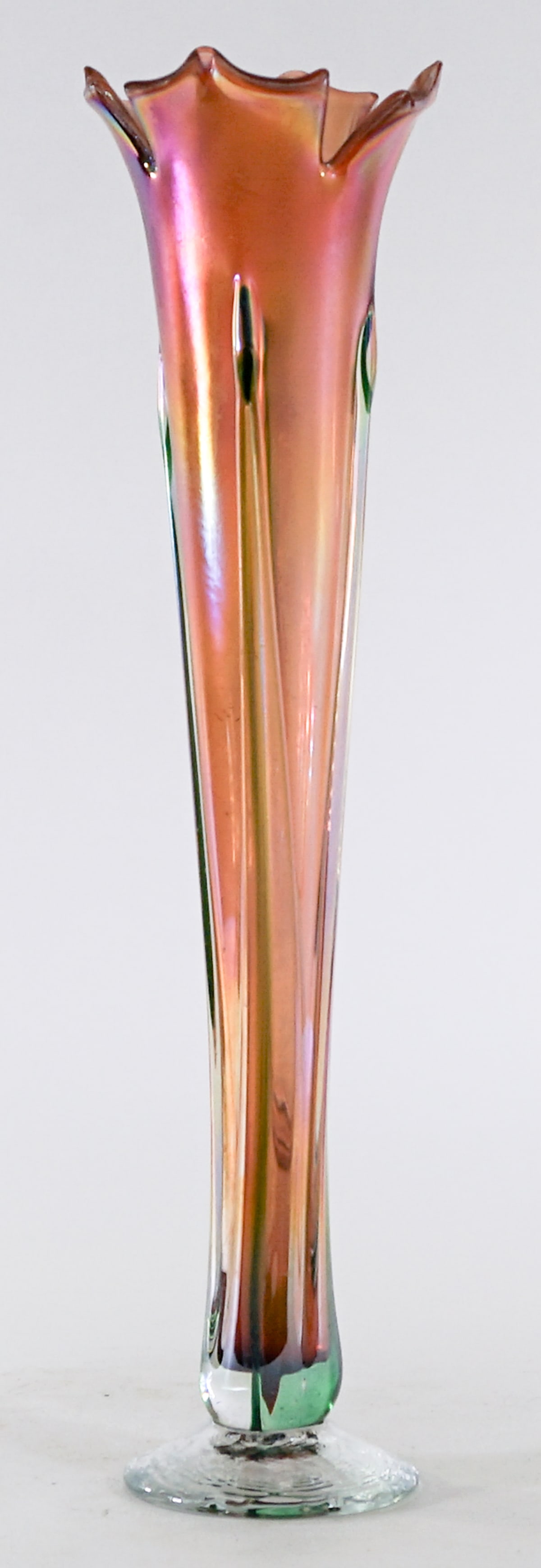 Ron Mynatt Iridescent 14IN Vase [Salmon] (1 of 5)