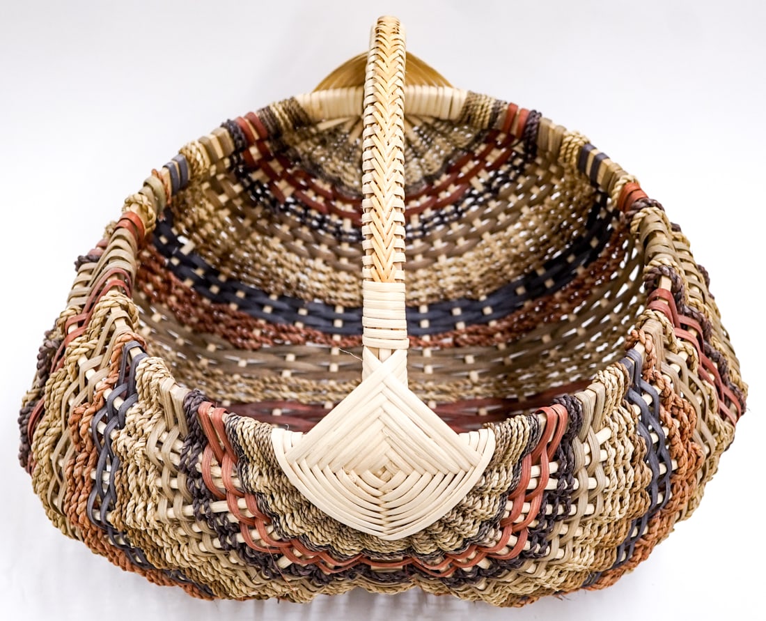 Two (2) Large Woven Handled Baskets - 3