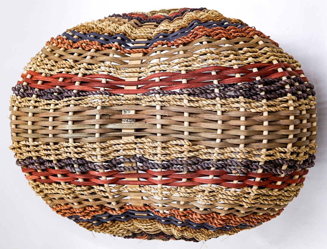 Two (2) Large Woven Handled Baskets - 4