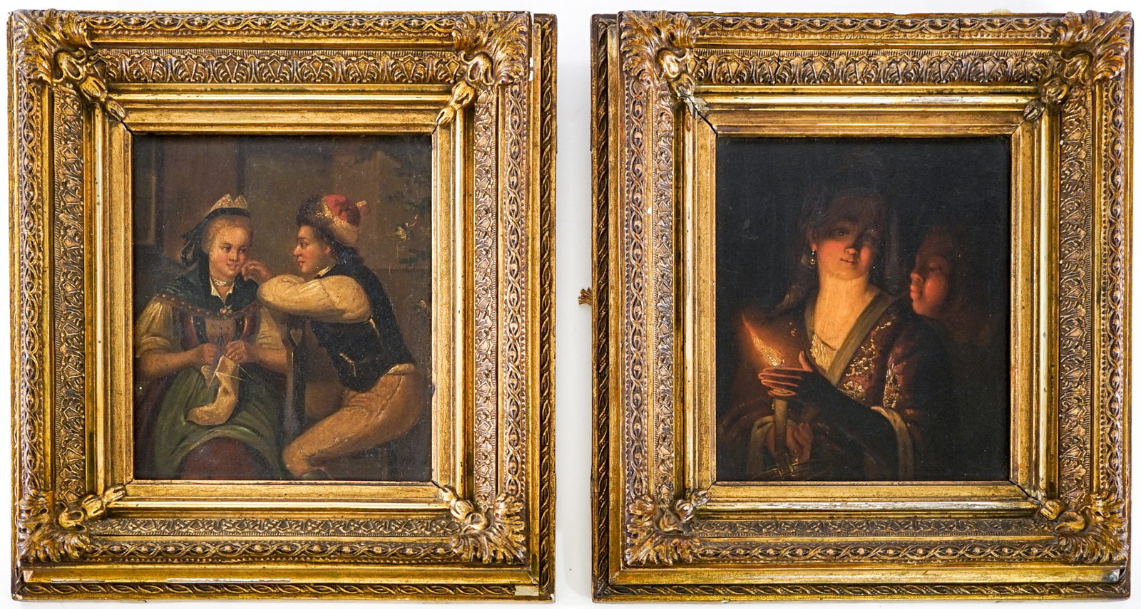 Pair of Antique Paintings on Tin (1 of 5)