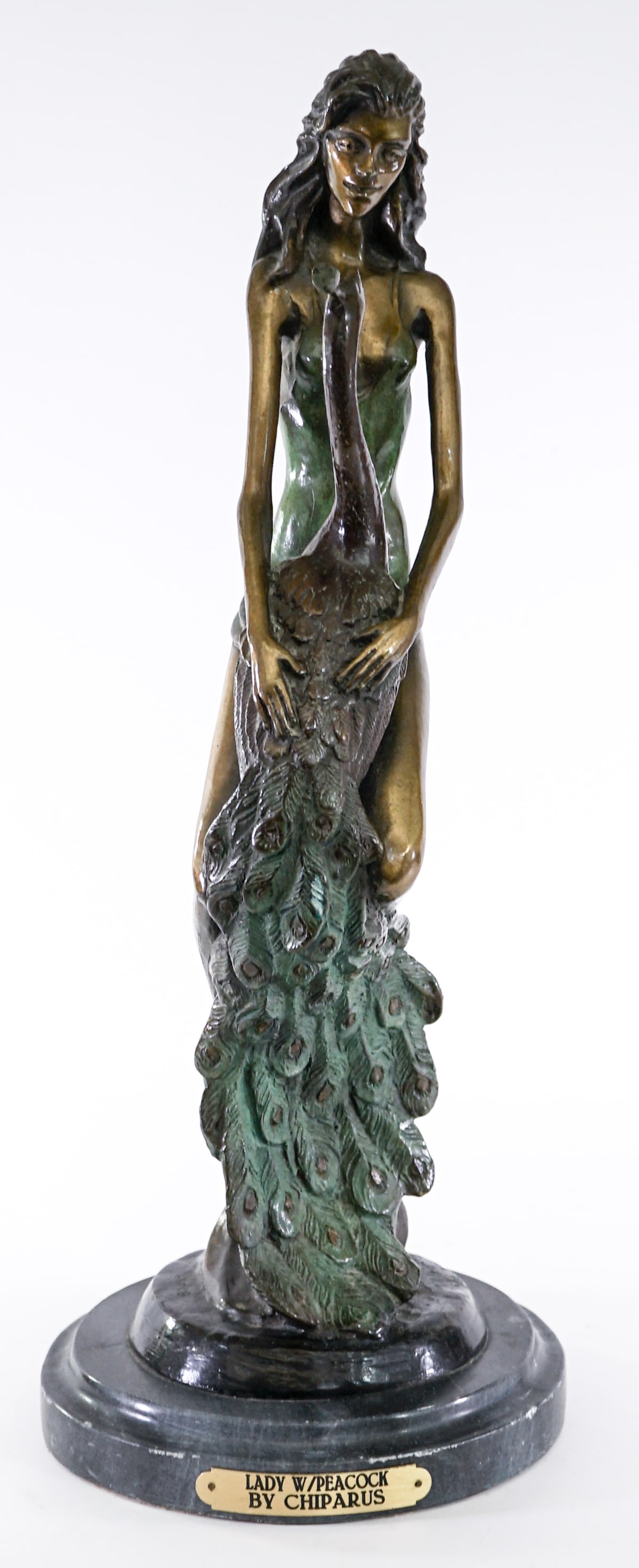 After Chiparus Bronze [Lady W/Peacock] (1 of 5)