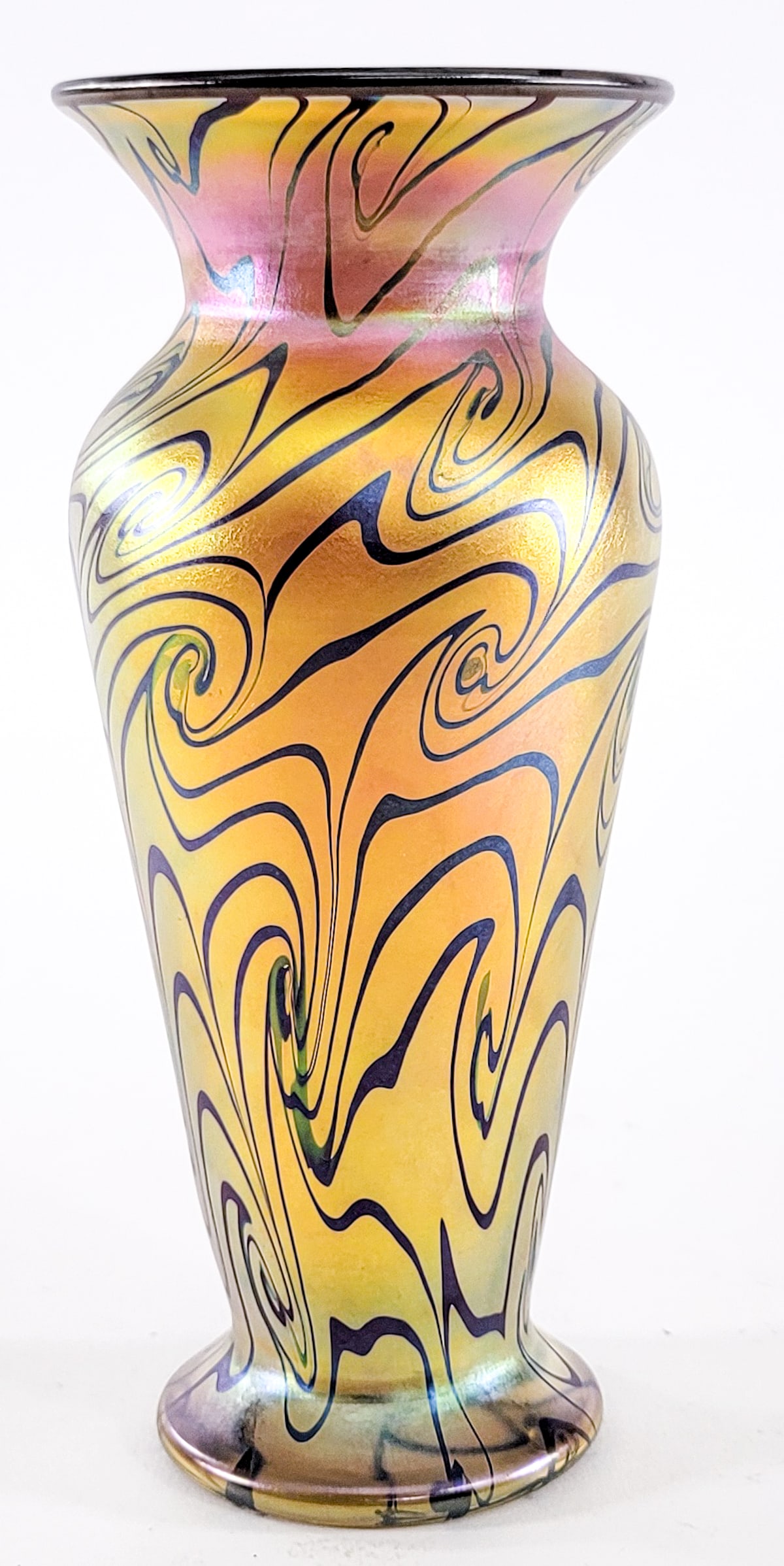 Lundberg Studios 7.5IN Swirl Vase 1998 (1 of 4)