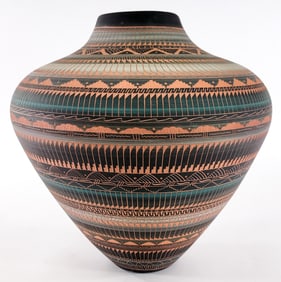 I Morgan Dine SIGNED 12IN Pottery Vase 1994