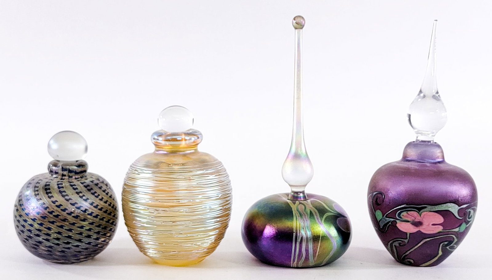 Art Glass (4) Perfume Bottles w/ Daubers (1 of 7)