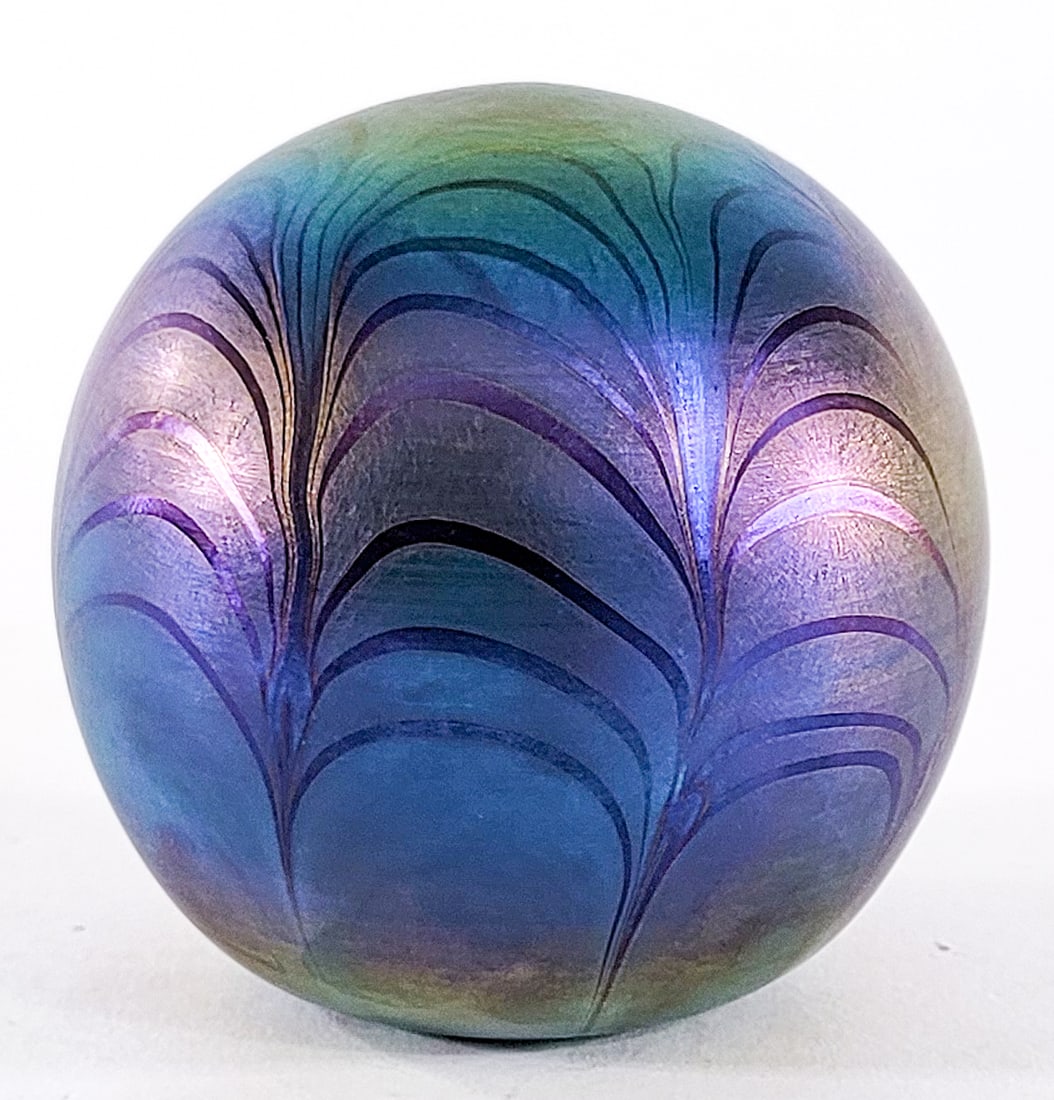 Lazlo Art Glass Iridescent Paperweight (1 of 4)
