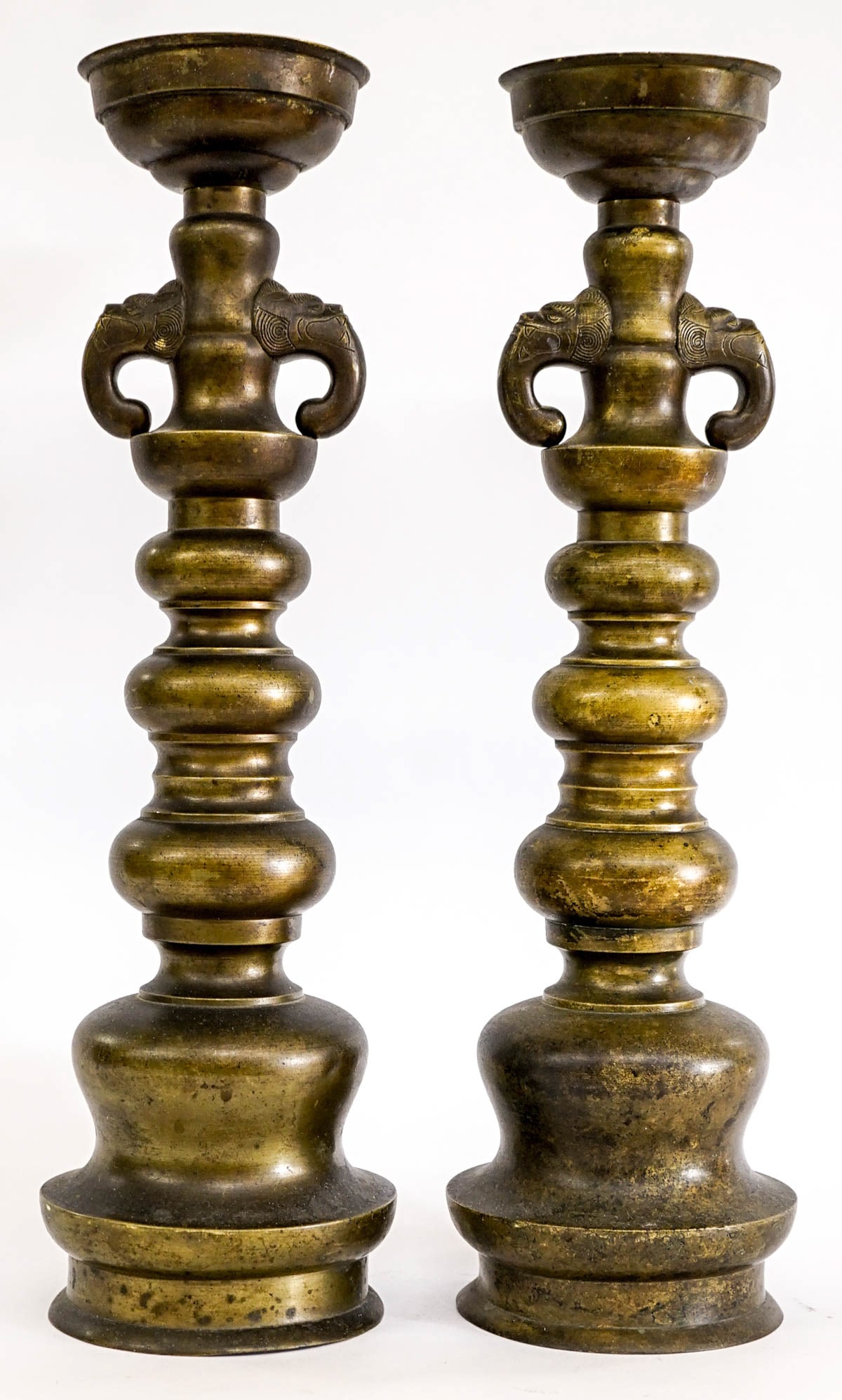 Antique Signed Bronze Candleholders (1 of 12)