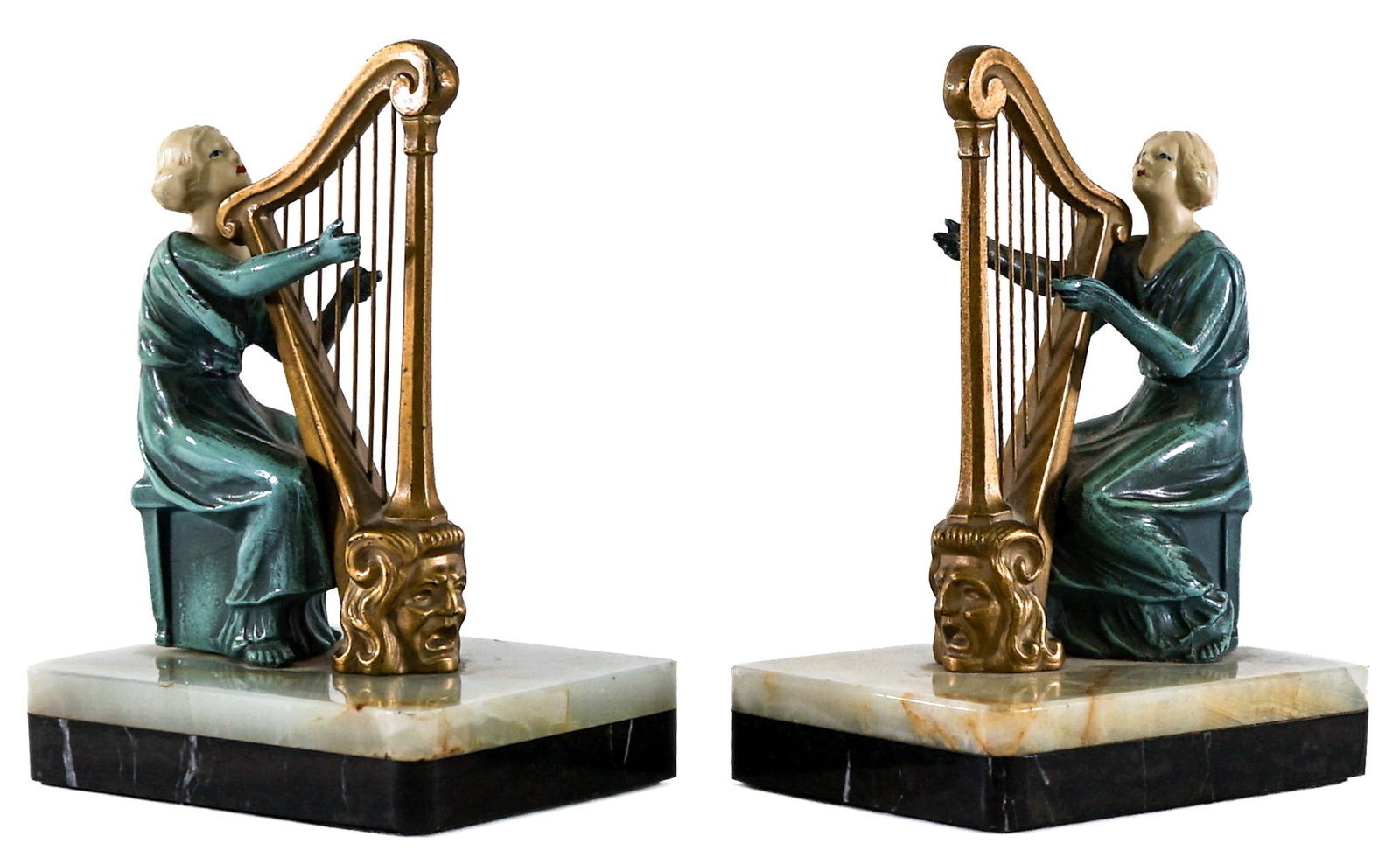1920's Pair Bookends [Harpist] (1 of 8)