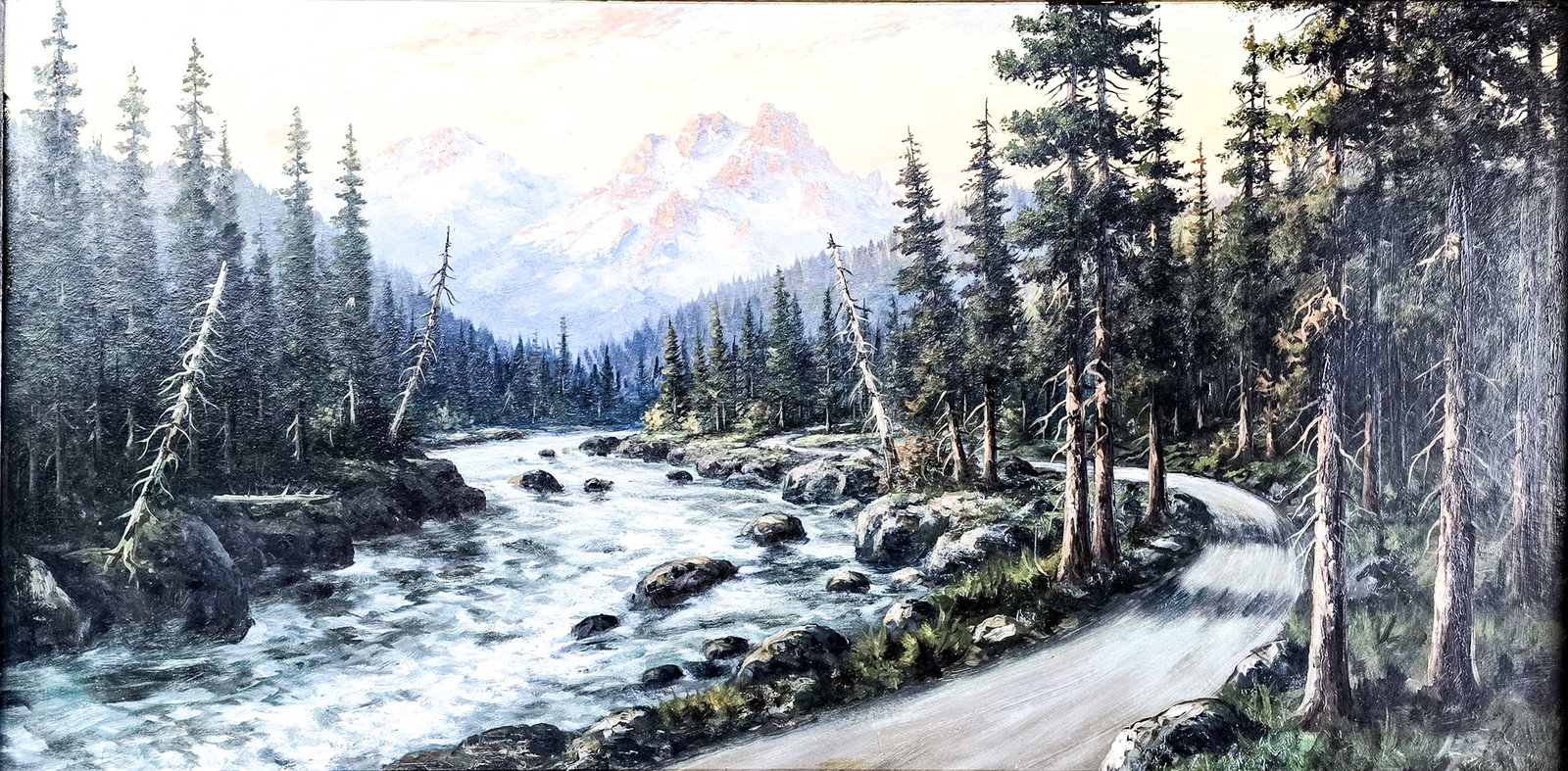 Large Landscape Oil on Board Framed (unsigned) (1 of 3)