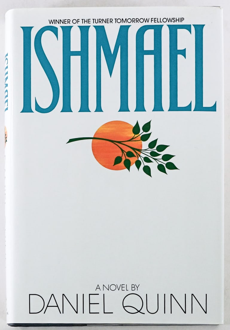 Ishmael by Daniel Quinn SIGNED 1992: Ishmael by Daniel Quinn signed on title page. Bantam 1992 1st with unclipped dust jacket. Two-tone covers. Lot measures 8.5 in. H x 6 in. W x 1.25 in. D for shipping purposes only. The absence of a co