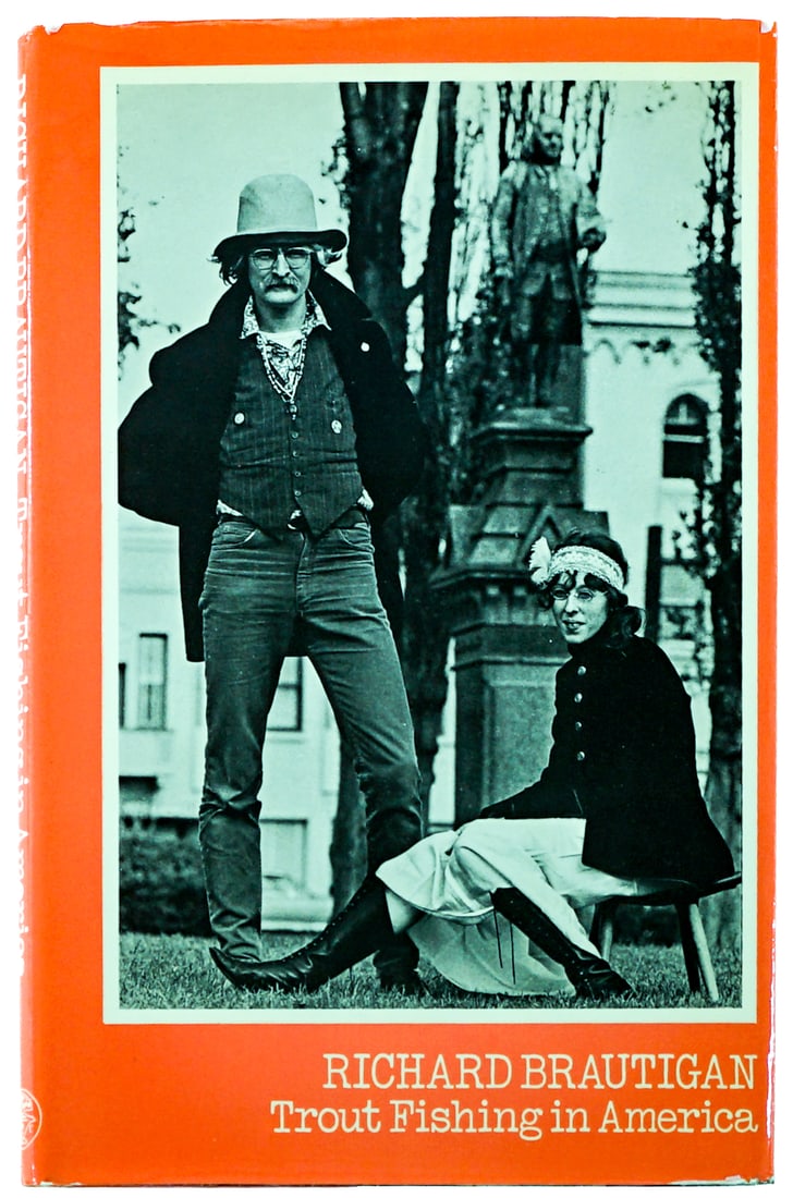 Trout Fishing in America by Brautigan 1st UK: Trout Fishing in America by Richard Bautigan 1970 Jonathan Cape with unclipped dust jacket. 112 pp. Pictorial covers. Lot measures 8.75. H x 5.75. W x .75 for shipping purposes only. The absence of a 