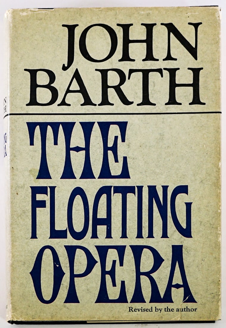 The Floating Opera by John Barth SIGNED: The Floating Opera by John Barth signed on title page. 1969 Doubleday with clipped dust jacket. 252 pp. Black covers. Lot measures 9.5 in. H x 6.5 in. W x 1.25 in. D for shipping purposes only. The ab
