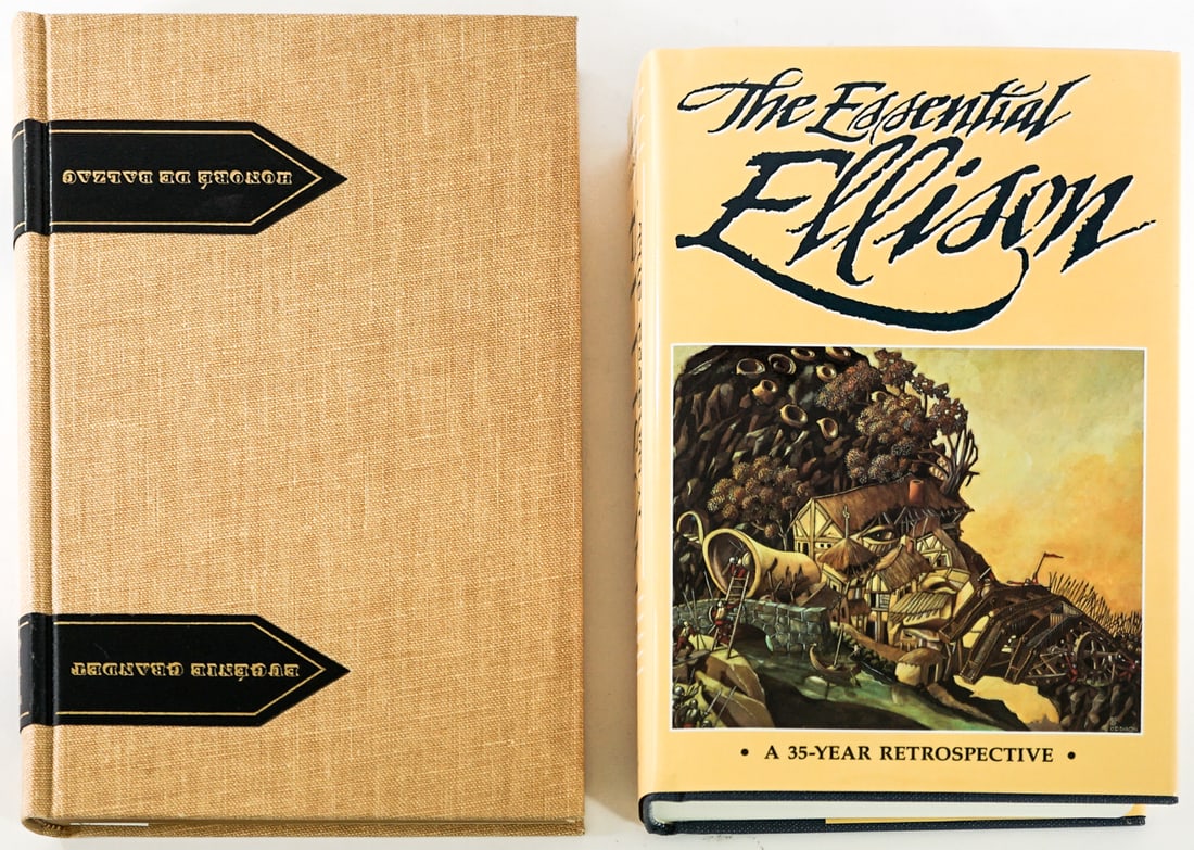 Two (2) SIGNED Books [The Essential Ellison]: 1) The Essential Ellison - A 35 Year Retrospective Deluxe Edition. Signed and numbered 877 of 1226 copies on the colophon page. 2) Eugenie Grandet. The Limited Editions Club numbered 752 of 1500 copie