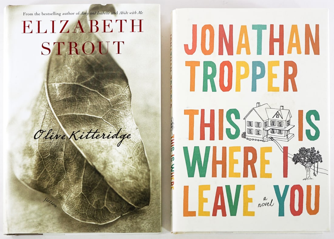 Author SIGNED (2) Books: Both signed on title pages. 1) This is Where I Leave You by Jonathan Tropper. Dutton 2009 1st with unclipped dust jacket. 2) Olive Kitteridge by Elizabeth Strout. Random House 2008 1st with unclipped 