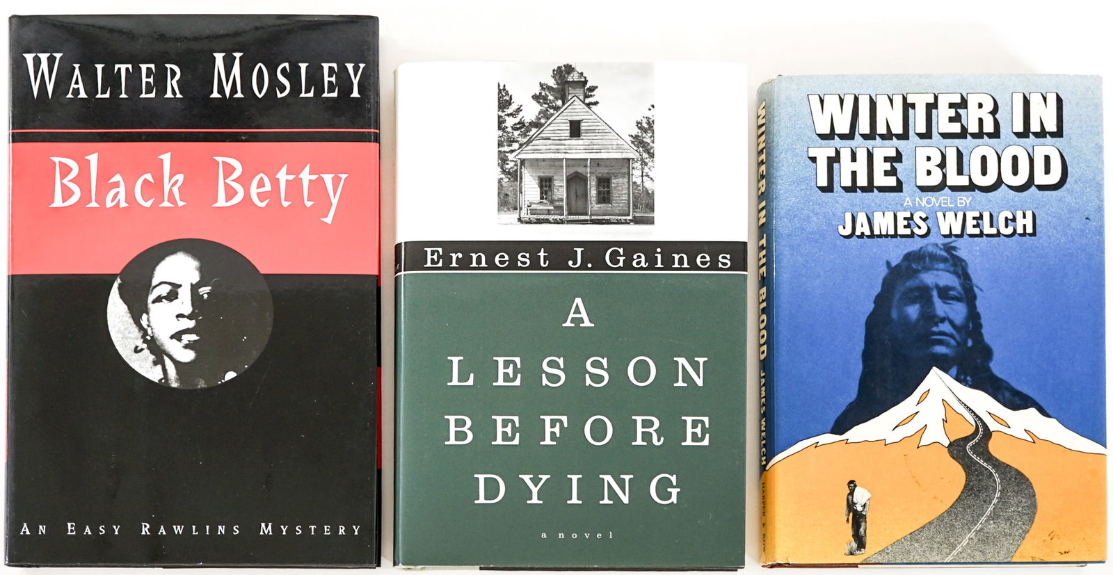 Author SIGNED w/ Inscription (3) Books: 1) Winter in the Blood by James Welch. Harper and Row 1974 1st with unclipped dust jacket. 2) A Lesson Before Dying by Ernest J. Gaines. Alfred A. Knopf 1993 1st with unclipped dust jacket. 3) Black B