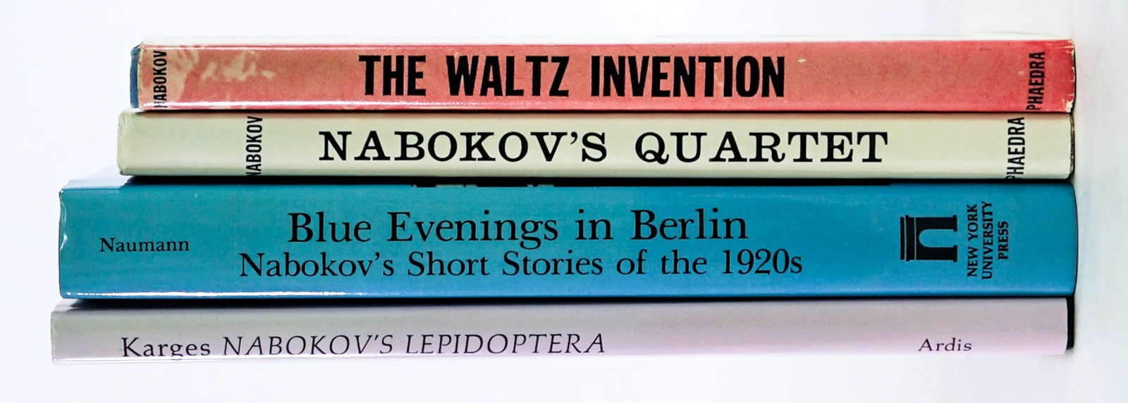 Vladamir Nabokov (4) Books Of and By: 1) Joann Karges - Nabokov's Lepidopters. 2) Blue Evenings in Berlin - Nabokov's Short Stories of the 1920's with introduction by Marina Turkevich Naumann. 3) The Waltz Invention and Nabokov's Quartet 
