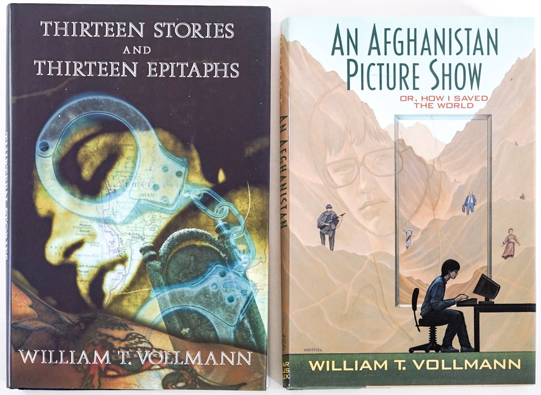 William T. Vollmann (2) SIGNED w/ Inscription: 1) An Afghanistan Picture Show. Farrar, Straus and Giroux 1992 1st with unclipped dust jacket. 2) Thirteen Stories and Thirteen Epitaphs. Pantheon 1991 1st American with unclipped dust jacket. Lot mea
