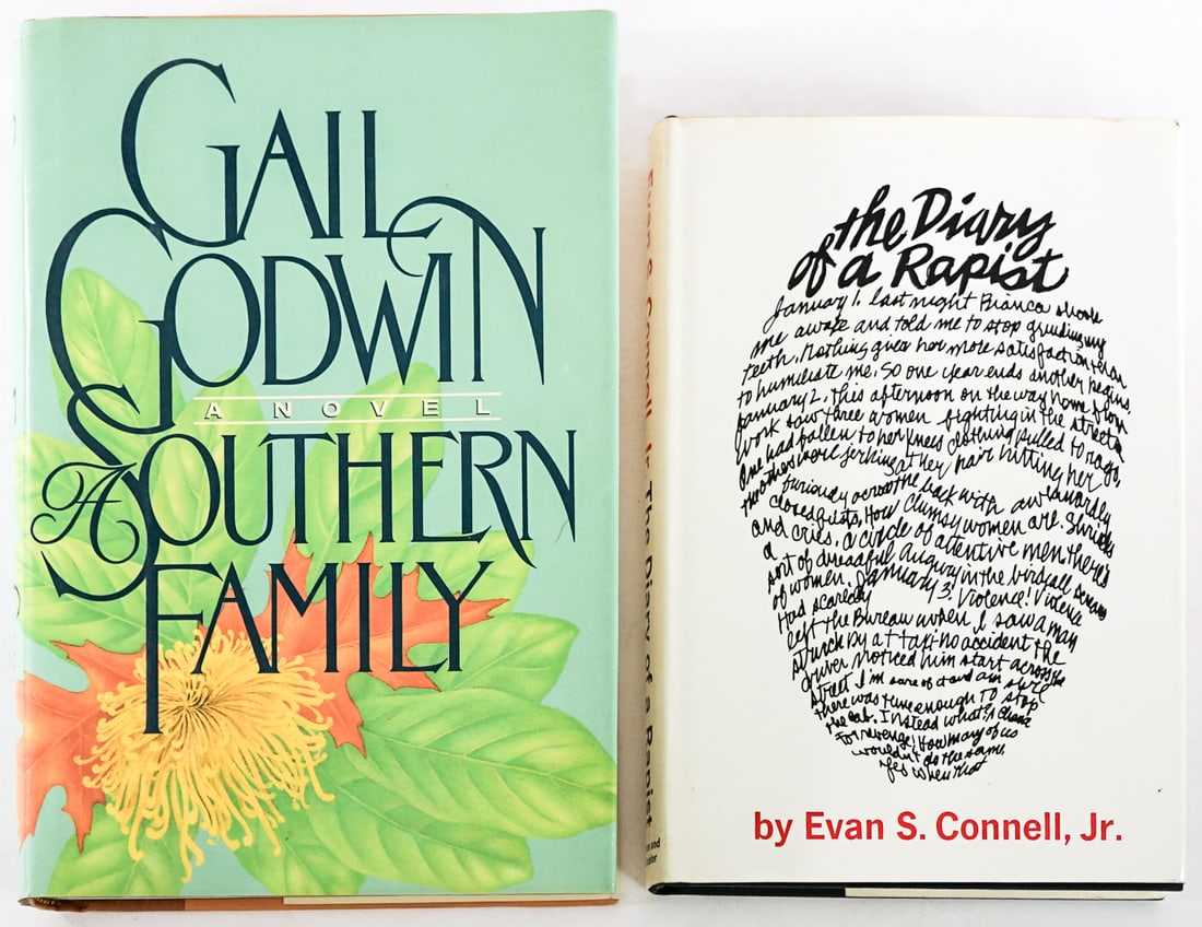 Author (2) SIGNED w/ Inscription Novels: 1) Southern Family by Gail Godwin. William Morrow 1987 1st with unclipped dust jacket. 2) The Diary of a Rapist by Evan S. Connell, Jr. Simon and Schuster 1966 1st 1st with unclipped dust jacket. Lot 
