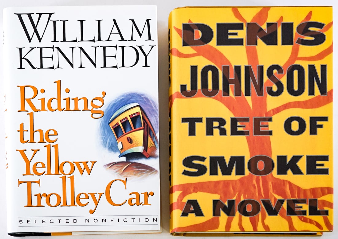 Author SIGNED (2) Books [Denis Johnson]: 1) Tree of Smoke by Denis Johnson signed with inscription. Farrar, Straus and Giroux 2007 1st with unclipped dust jacket. 2) Riding the Yellow Trolley Car by William Kennedy signed with inscription. V