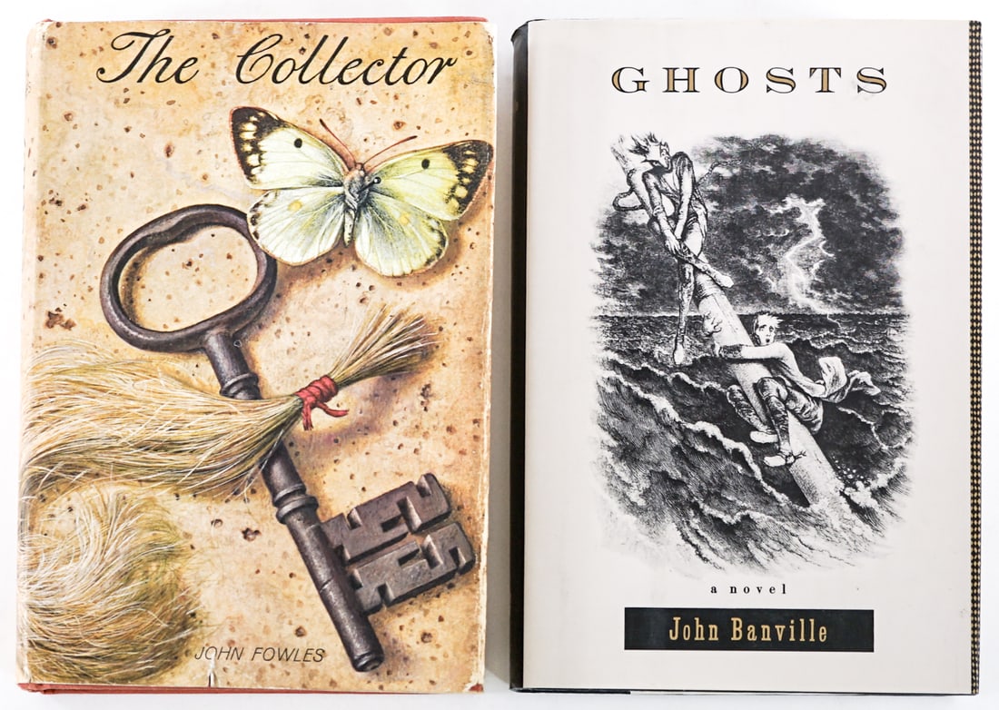 Author SIGNED (2) First American Edition Books: 1) Ghosts by John Banville signed. Alfred A. Knopf 1993 with unclipped dust jacket. 2) The Collector by John Fowles signed with inscription. Little, Brown and Co. 1963 with unclipped dust jacket. Lot 