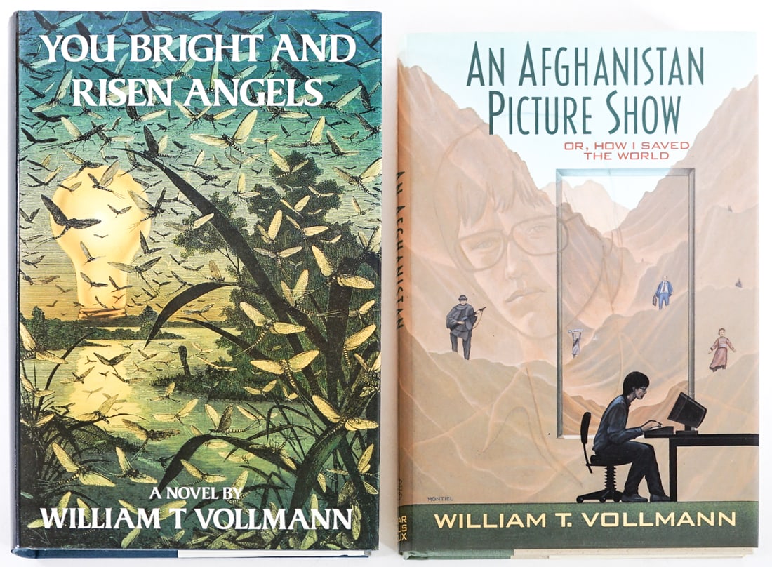 William T. Vollmann (2) SIGNED Books: Two (2) William T. Vollmann signed with inscription books. Unclipped dust jackets. 1) An Afghanistan Picture Show. Farrar, Straus, Giroux 1992 1st. 2) You Bright and Risen Angels. Andre Deutsch 1987 1