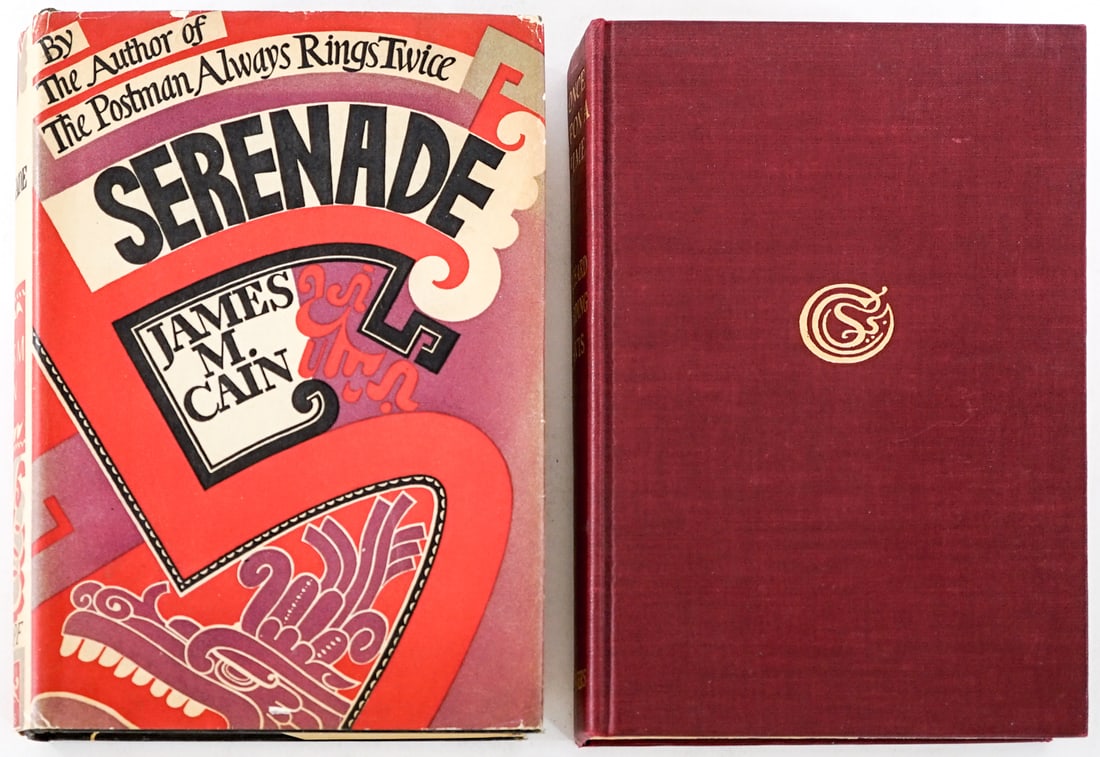 Vintage / Antique (2) Books [James M. Cain]: 1) Serenade by James M. Cain. Alfred A. Knopf 1939 3rd printing with clipped dust jacket. 2) Once Upon a Time by Richard Harding Davis. Scribner's 1910. Lot measures 7.75 in. H x 5.75 in. W x 2.75 in.