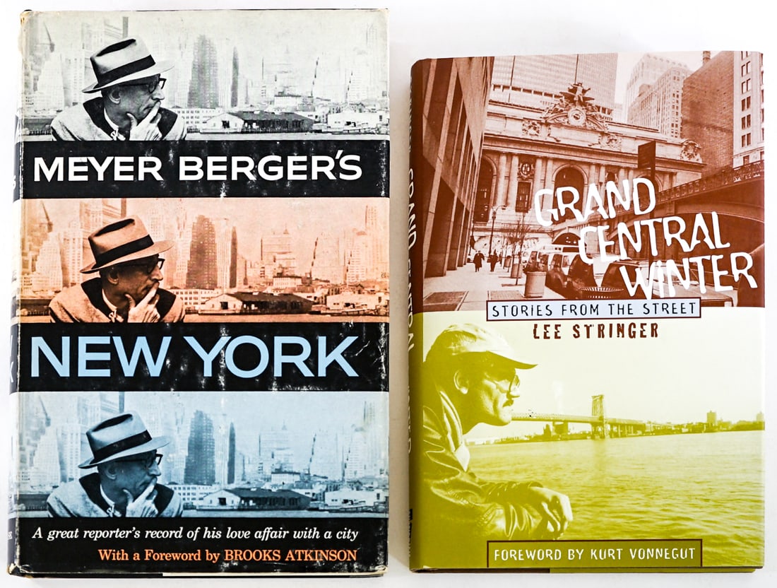 New York (2) Books [Lee Stringer; Meyer Berger]: 1) Meyer Berger's New York. Random House 1st printing with unclipped dust jacket. 2) Grand Central Winter by Lee Stinger signed with inscription inside front cover. Seven Stories Press 1998 with uncli