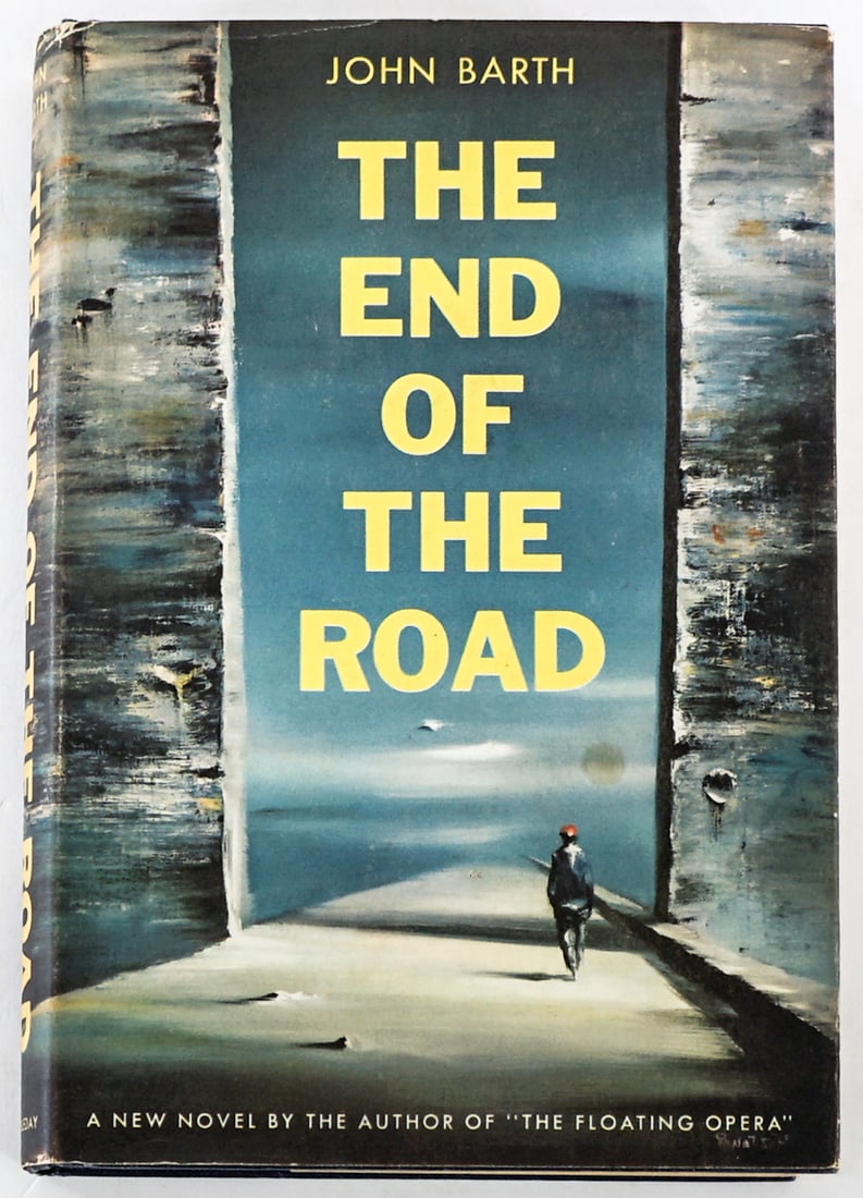 John Barth - End of the Road SIGNED 1st: The End of the Road by John Barth signed with inscription. 1958 1st with unclipped dust jacket. Lot measures 8.5 in. H x 6 in. W x 1 in. D for shipping purposes only. The absence of a condition report