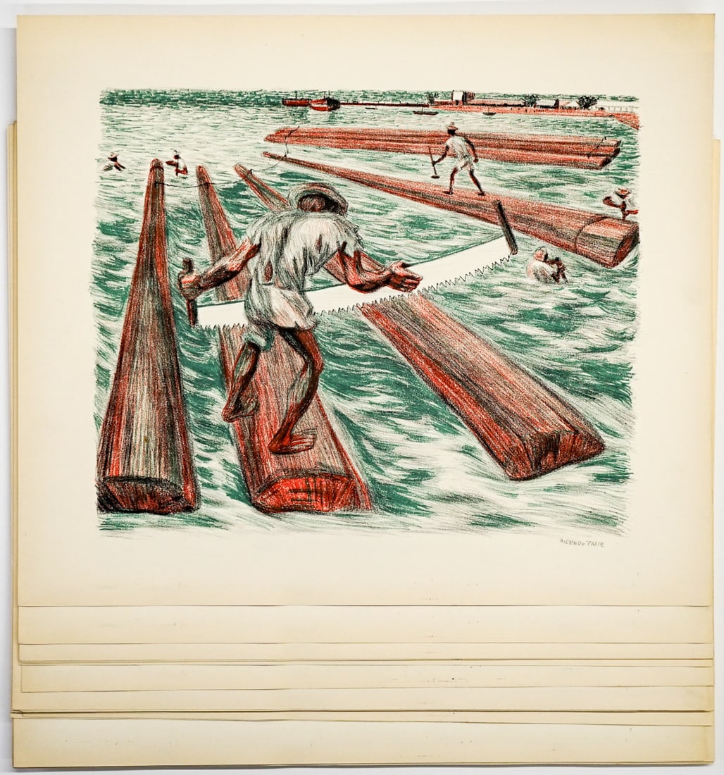 Alfredo Zalce Group of (28) NOS SIGNED Lithographs: Alfredo Zalce Group of (28) NOS, New Old Stock Lithographs. All twenty-eight in this lot are the same image. All signed in pencil. Alfredo Zalce Torres was a Mexican artist and contemporary of Diego R