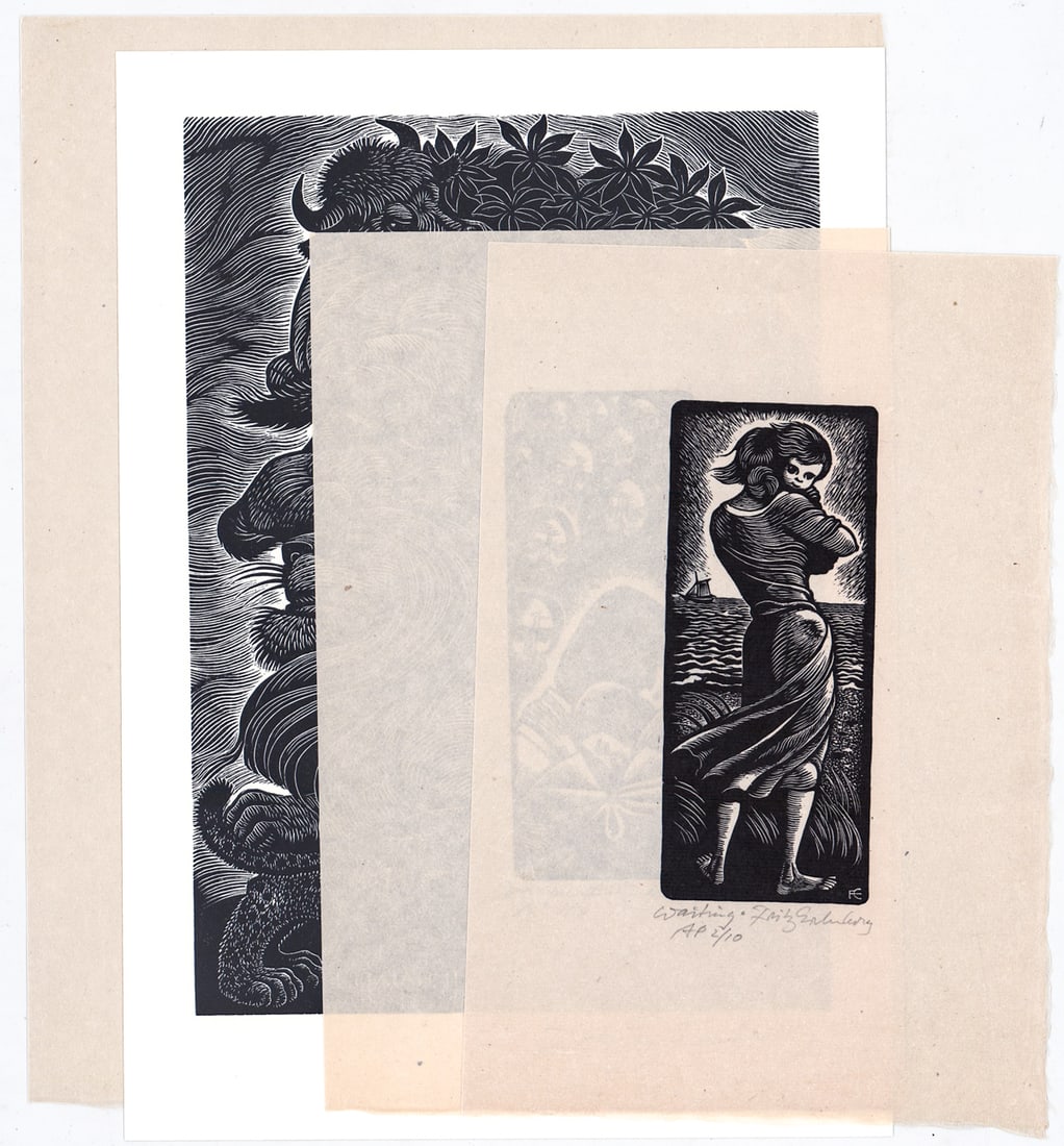 Fritz Eichenberg (4) SIGNED Wood Engravings (1 of 5)