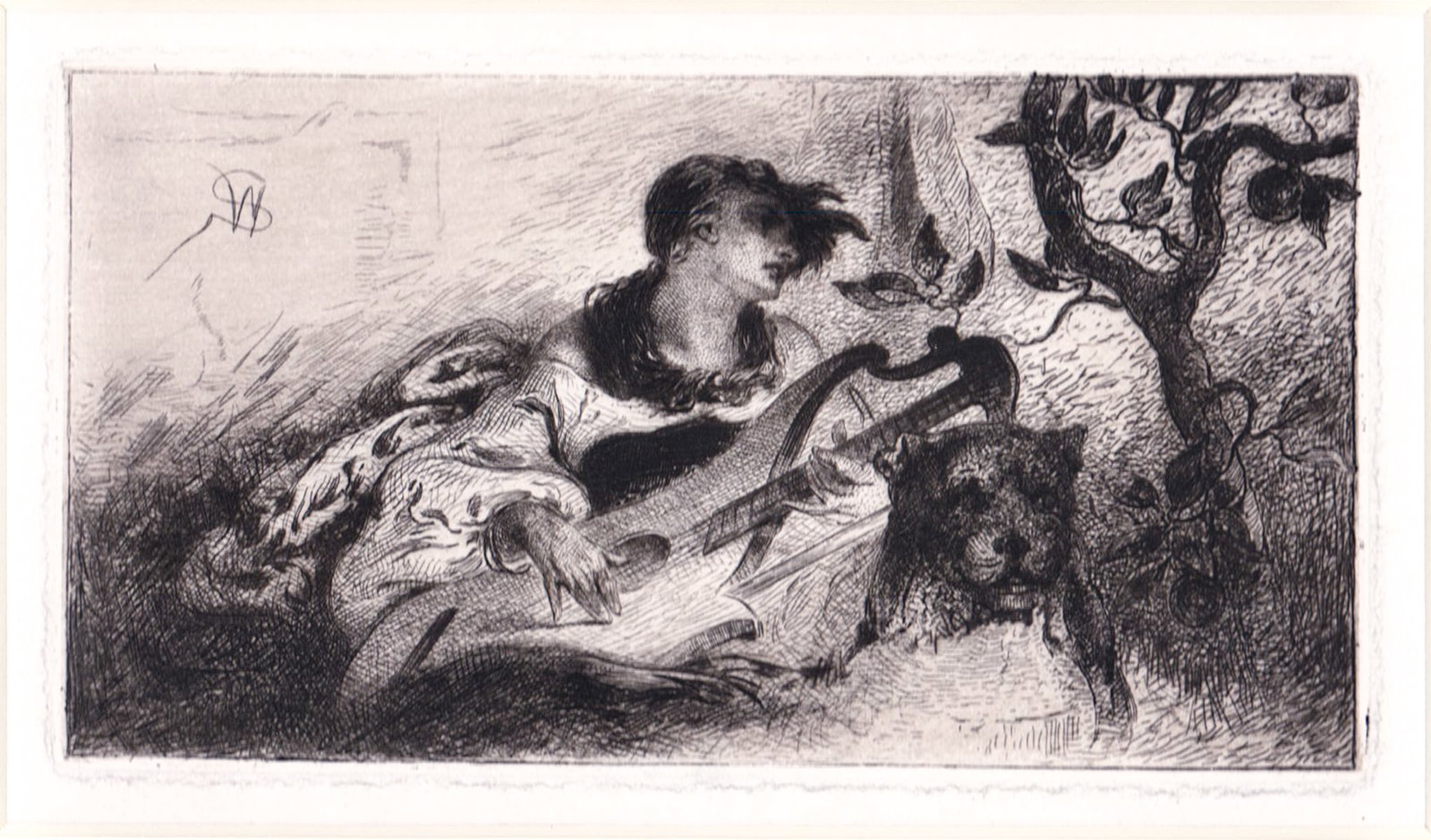 Walter Shirlaw Etching [Garden of Eden] (1 of 3)