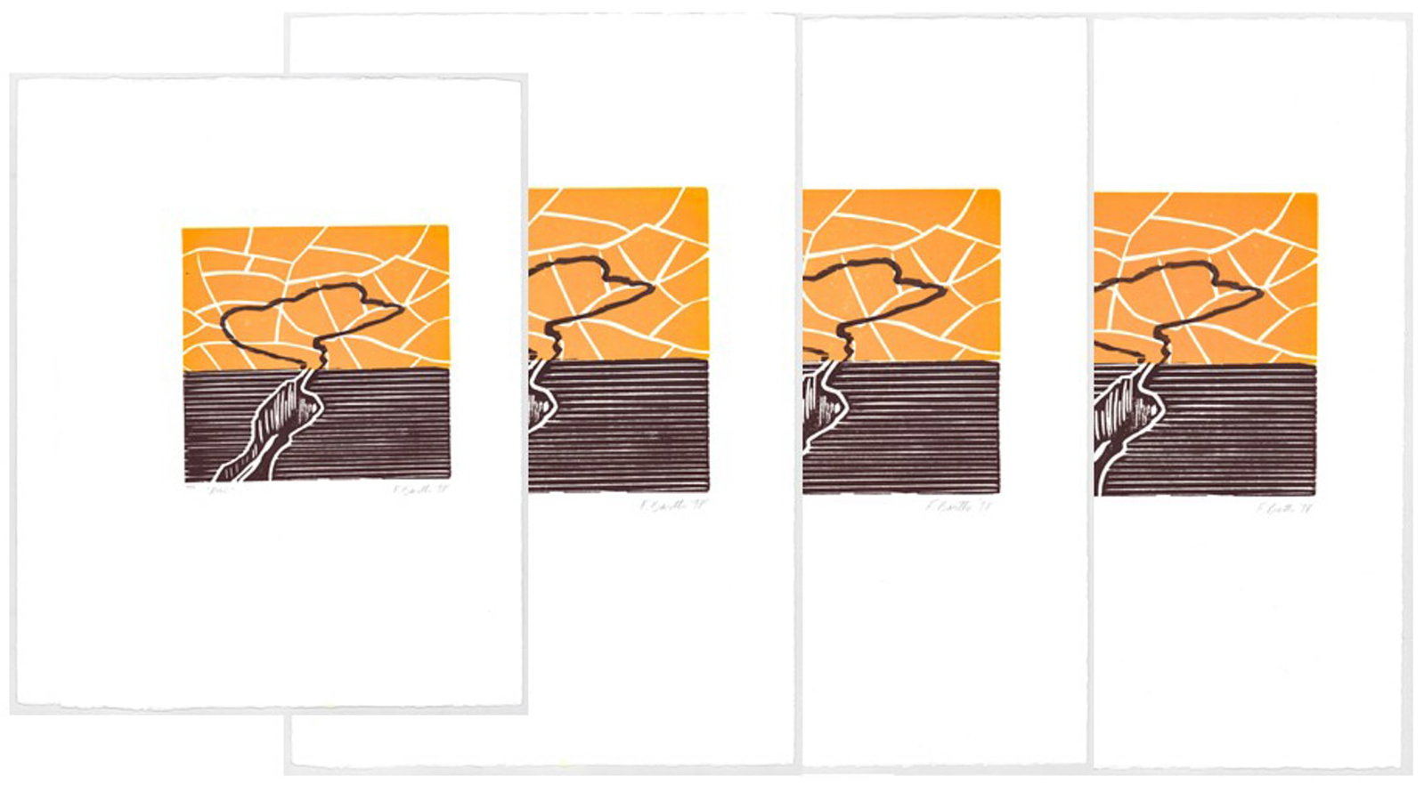 Frances Barth (3 of Same) S/N Screenprints: Three (3 of same) Frances Barth (b. 1946) pencil signed and numbered screenprints. Edition of 40. Image measures 9 x 9.5 in. Sheet measures 22 x 15 in. Unframed, loose and not mounted or glued down. L