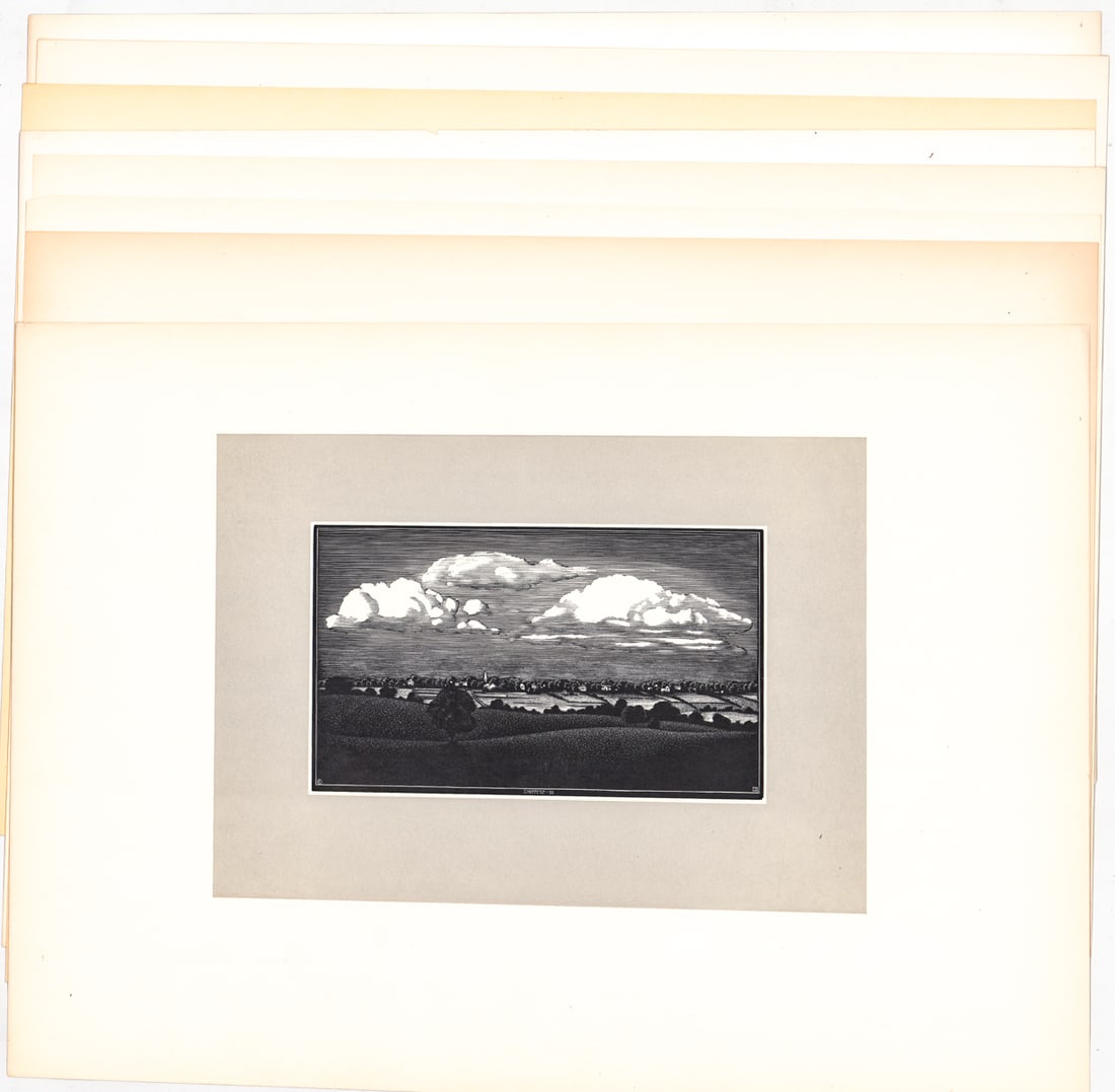 Various Artists (8) Prints [AAG]: Eight (8) plate signed prints by various artists. Barbara Latham; Rudolph Ruzicka; J.J. Lankes and others. Sheets measure 13.25 x 18 in. and 18 x 13.25 in. Unframed, loose and not mounted or glued dow
