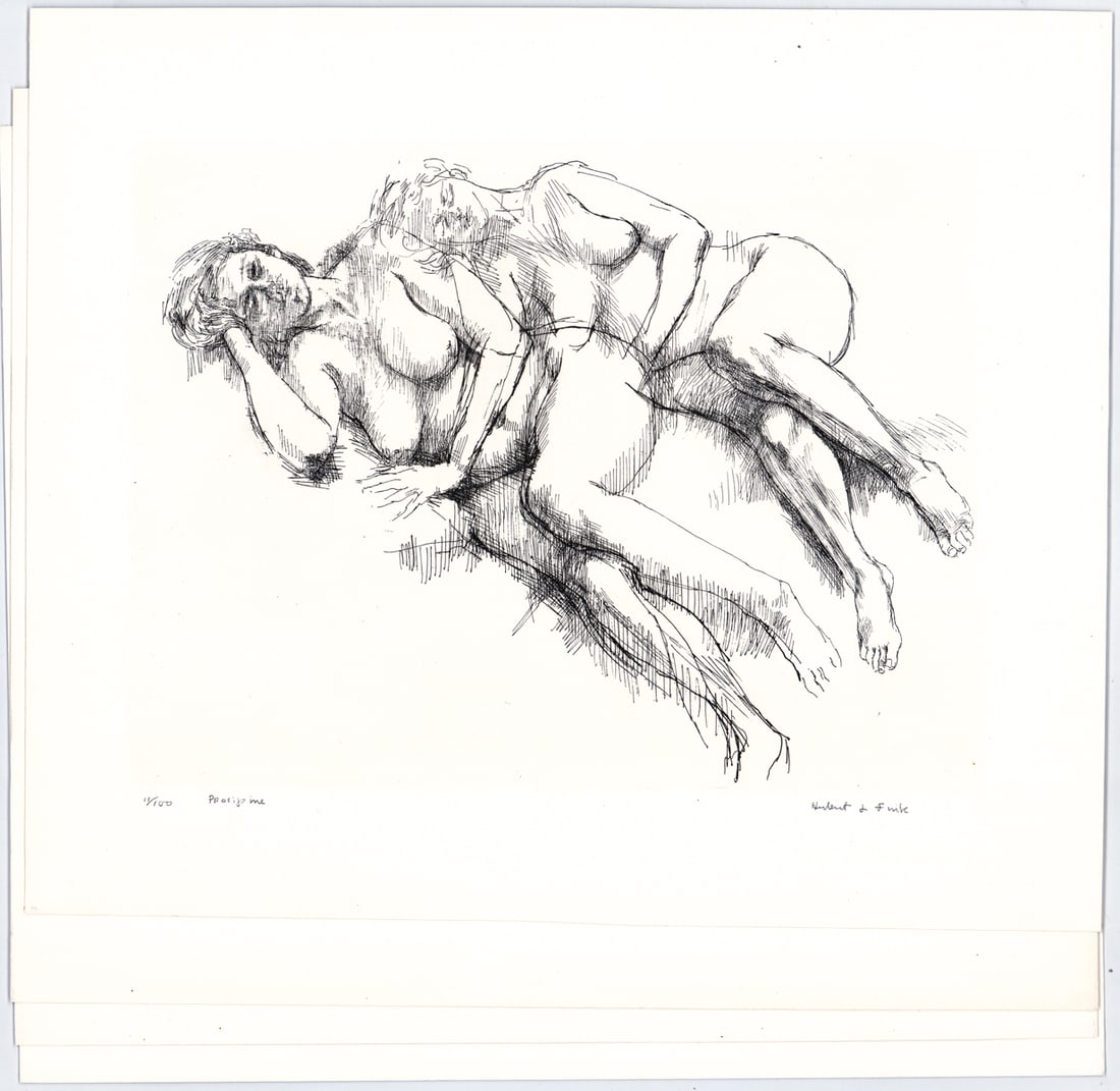 Herbert Fink (4) S/N Etchings [Nude] (1 of 5)