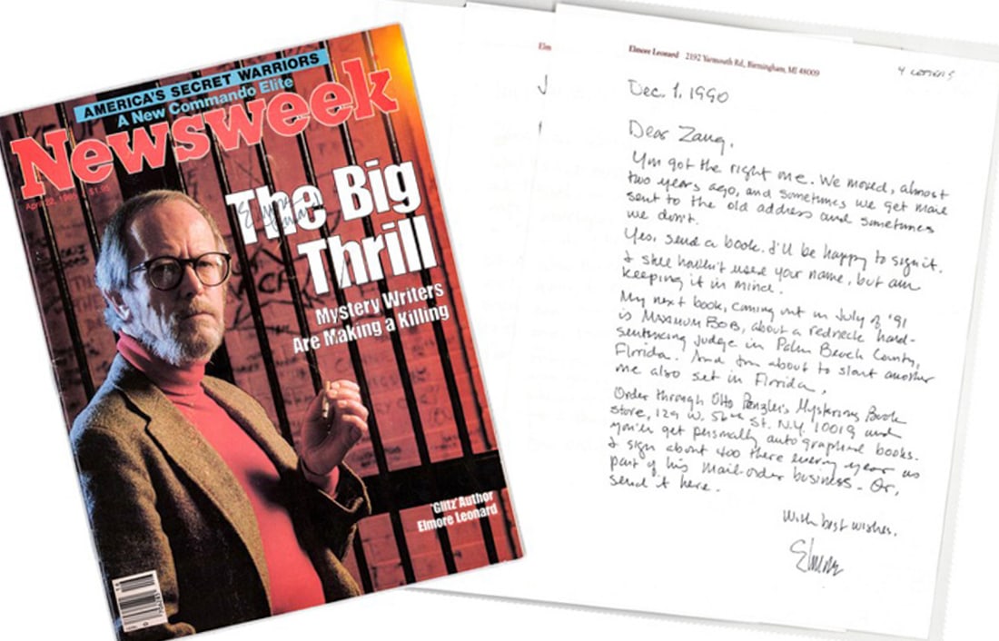 Elmore Leonard SIGNED Magazine and (4) ALS (1 of 6)