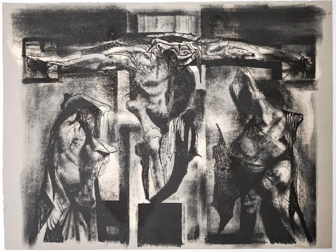 Rico Lebrun Signed/Numbered [Grunewald]: Measures 26 x 34.5 inches Measures 28 x 36 x 1 inches for shipping purposes. Unframed, loose and not glued or mounted. EX condition. The absence of a condition report does not imply that the lot is