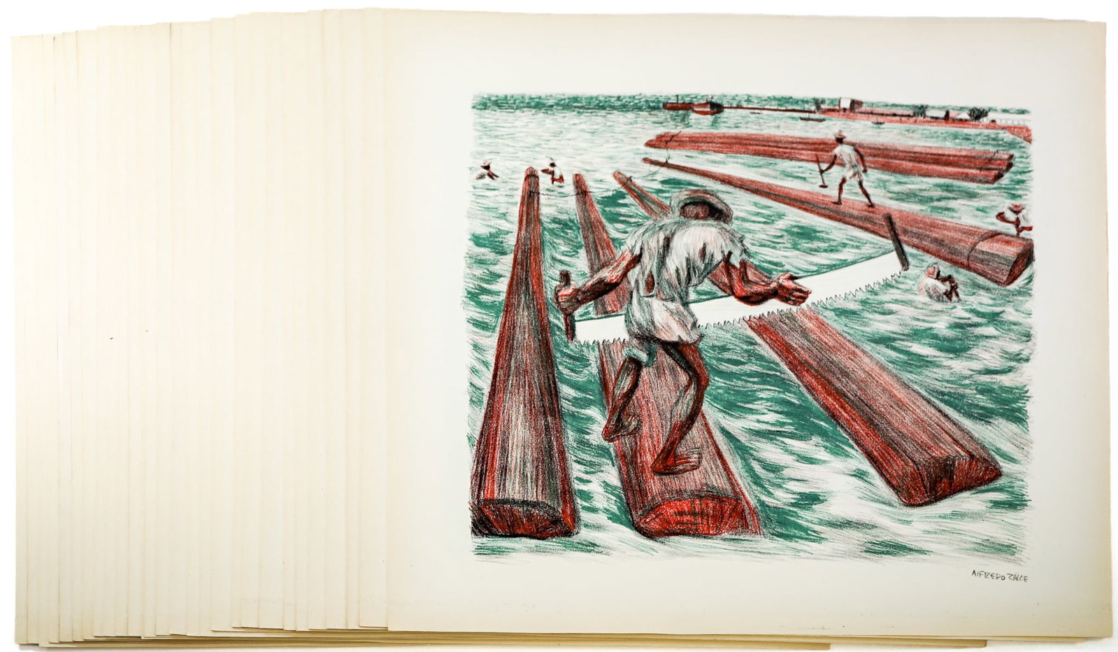Alfredo Zalce SIGNED Lithographs (28 of Same) (1 of 3)