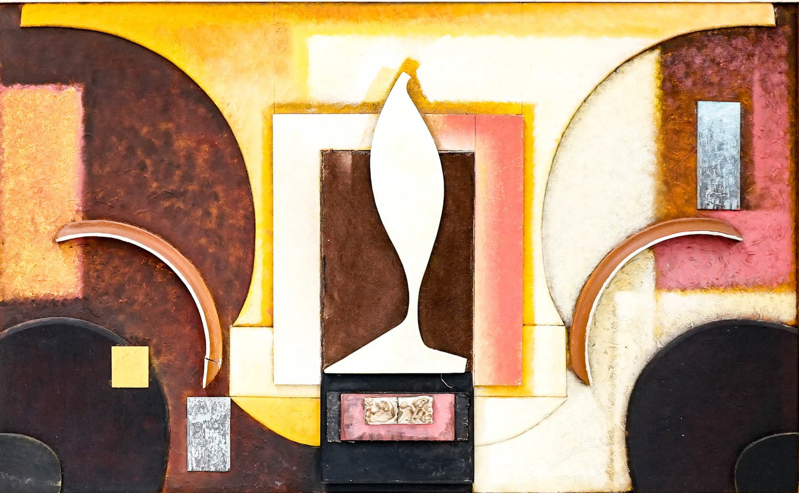Norbert Lenz Mixed Media [The Eternal Flame]: Norbert Lenz Mixed Media [The Eternal Flame]. Measures 22 x 34.75 inches image size and 34.25 x 47.5 x 3 inches framed. There is one small repair evident. Appears to be in excellent condition. The