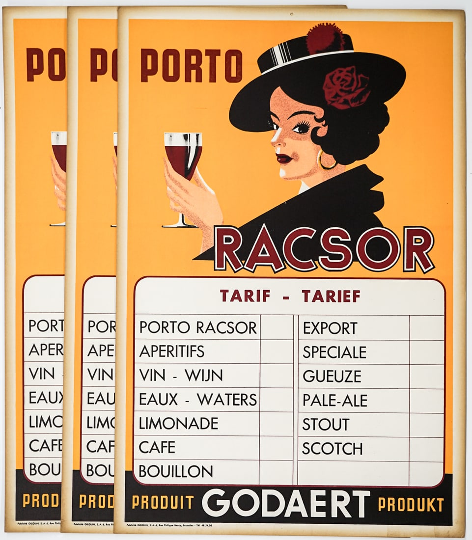 (3) Advertising Signs Porto Racor (On Cardstock) (1 of 1)
