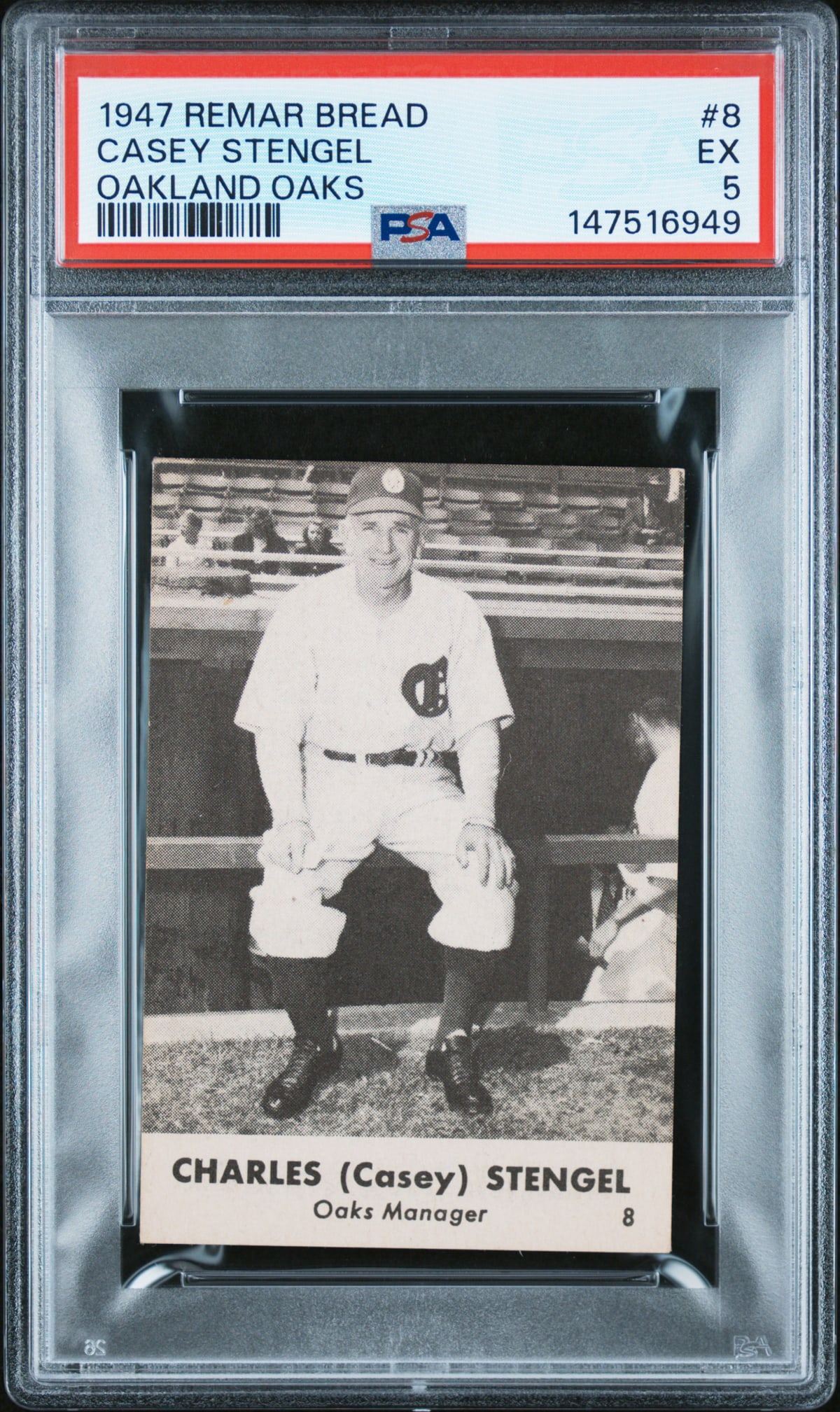 Casey Stengel 1947 Remar Bread #8 PSA 5 (1 of 2)