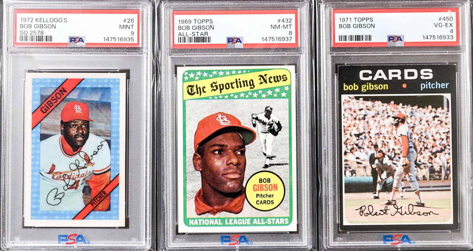 (6) Bob Gibson PSA Graded Baseball Cards - 4