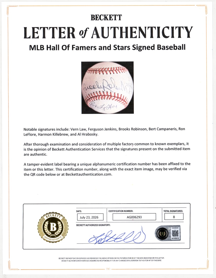 Baseball Player Multi-Signed Baseball - 6