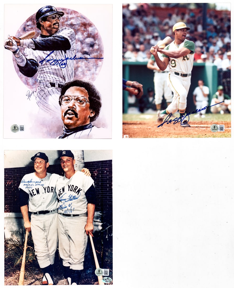 Reggie Jackson SIGNED 8x10 Photo BAS COA: Beckett Authentication Services # BW78116. Lot measures 11 x 8.5 x .125 in. for shipping purposes only. The absence of a condition report does not imply that the lot is in perfect condition or