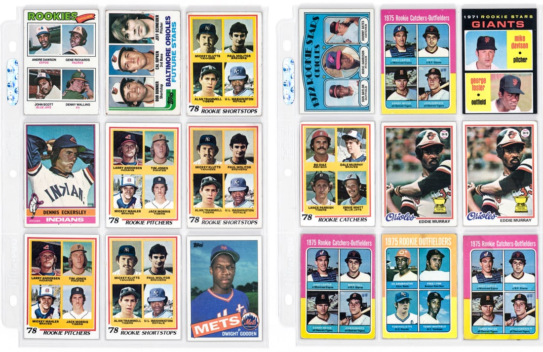 (18) Vintage Topps Rookie Cards etc.: Mixed condition. Lot measures 12 x 9.5 x .25 inches for shipping purposes. The absence of a condition report does not imply that the lot is in perfect condition or completely free from wear and tear,
