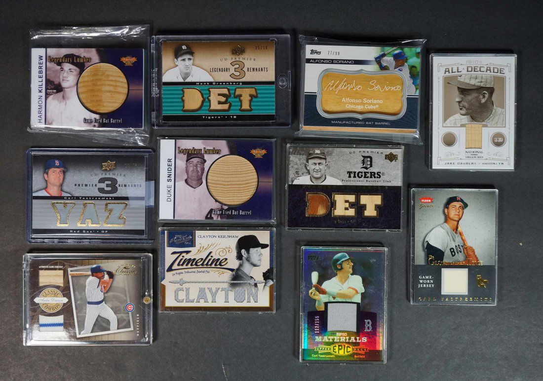 Ty Cobb, Duke Snider, Others Game-Used BB Cards (1 of 2)