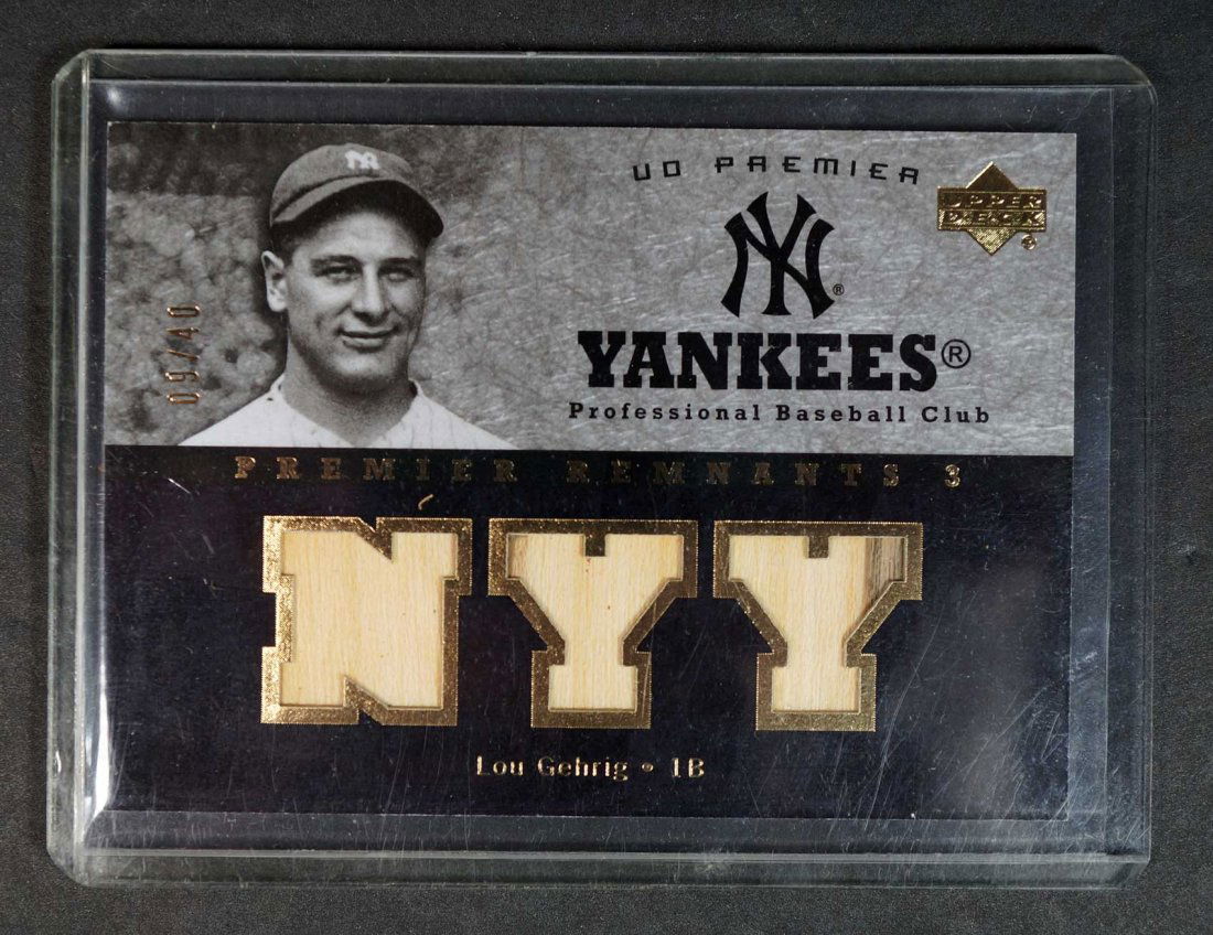 Lou Gehrig Premier Remants Game-Used Relic BB Card (1 of 2)