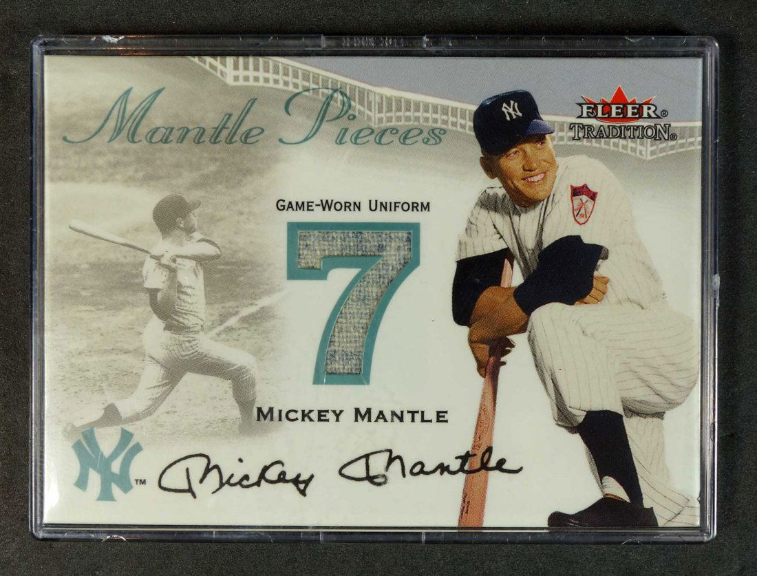 Mickey Mantle 2000 Fleer Tradition Game-Worn Card (1 of 2)