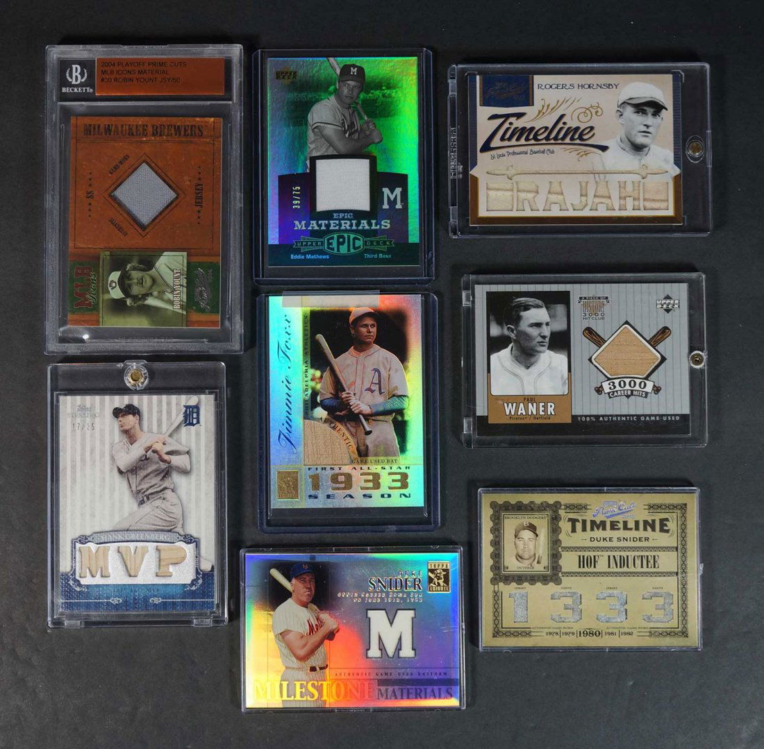 Snider, Greenberg, Foxx Game-Used BB Bat Cards (1 of 2)