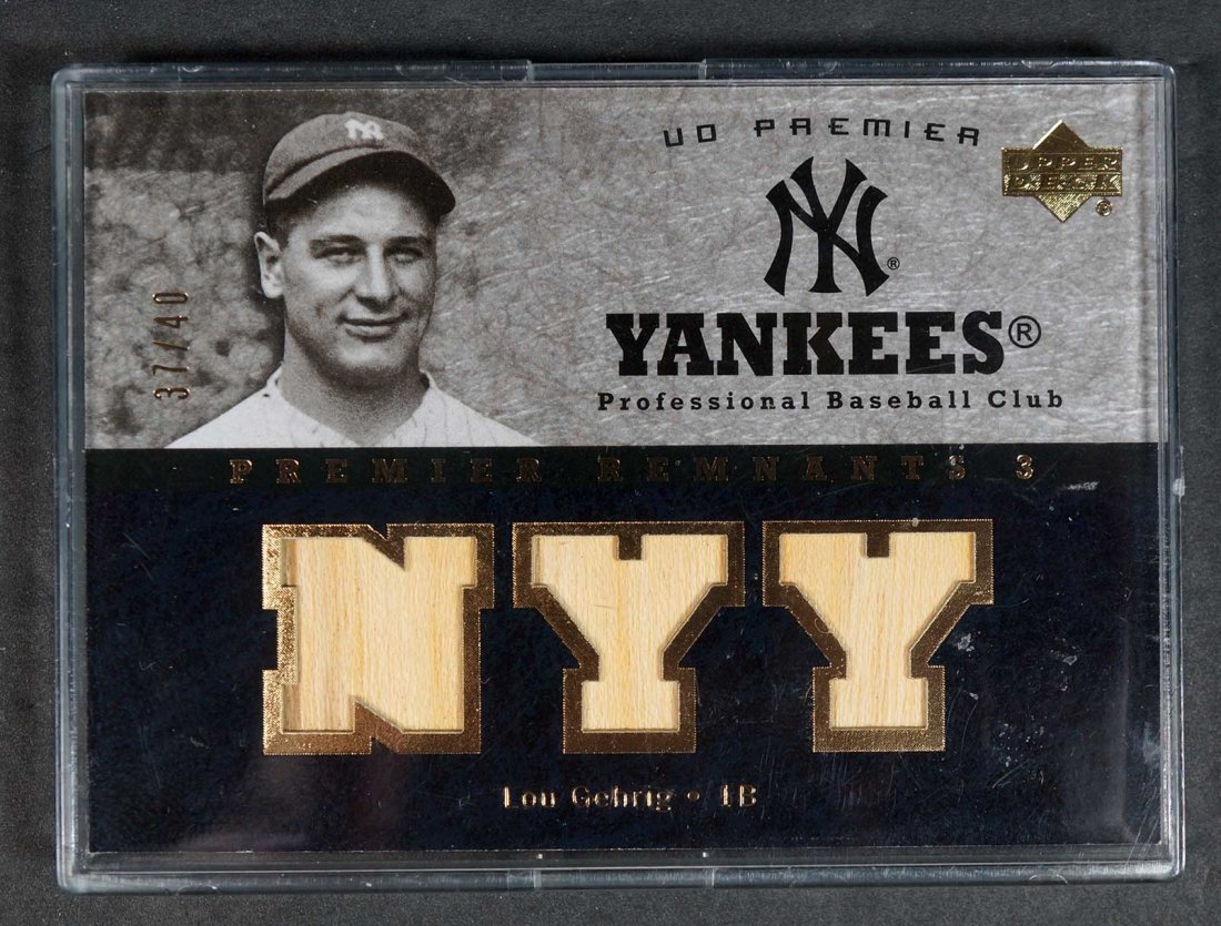 Lou Gehrig Premier Remnants Game-Used BB Bat Card (1 of 2)
